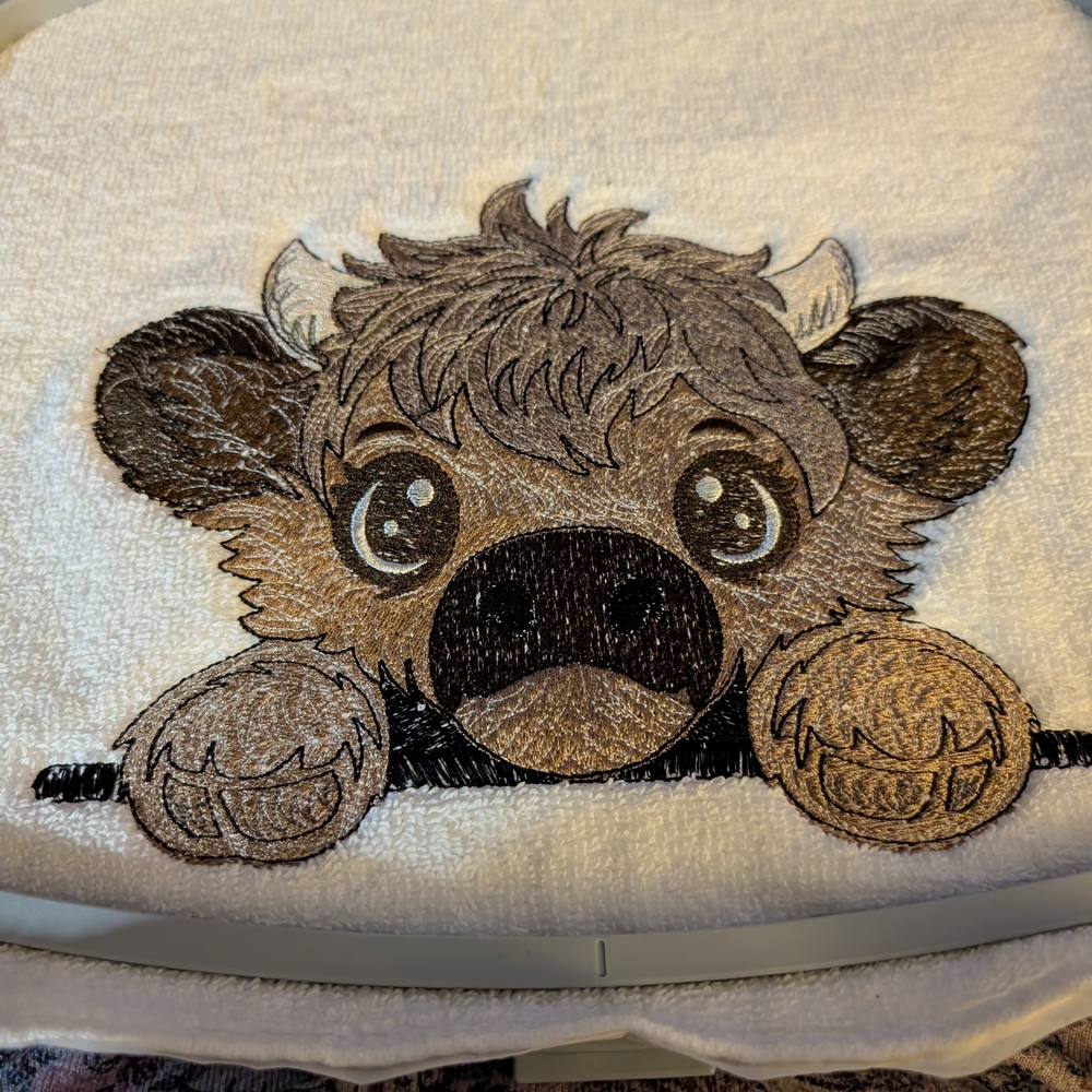 Cute Bear Embroidered Towel
